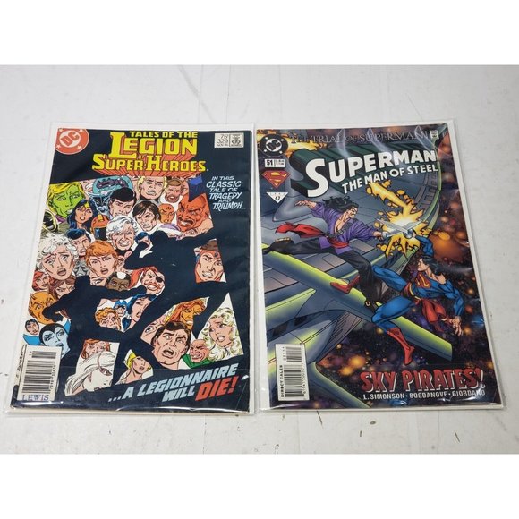 Vintage DC Comic Book Lot Of 10 Superman Blue Devil #1 Legion Of Superheroes - Picture 4 of 6